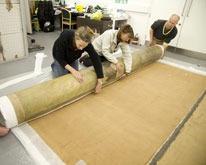 Rolling unstretched canvas